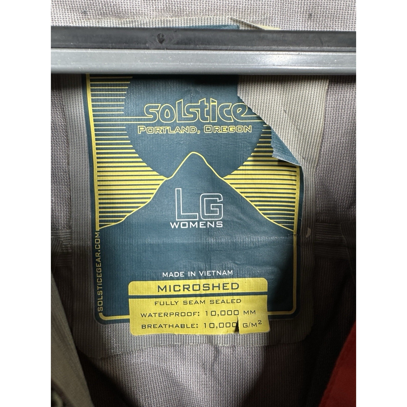 Solstice Womens Waterproof Hooded Jacket Lg Microshed 10k Red Brown Outdoor — image 6 of 8